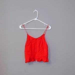 ABOUND Womens Cami Orange Fluro Size XS Adjustable Straps Ruffle Hem But…